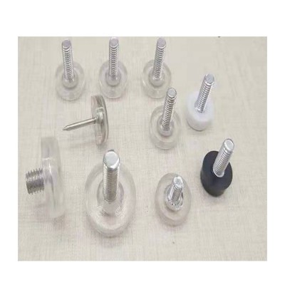 Plastic Nylon Clear And White Tubing Adjuster Screw Tilt Furniture Glide Chair Adjustable Leveling Feet Tube Insert With Thread